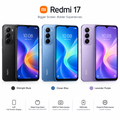 Xiaomi Redmi 17 vista frontal 3 colores Negro Azul Morado