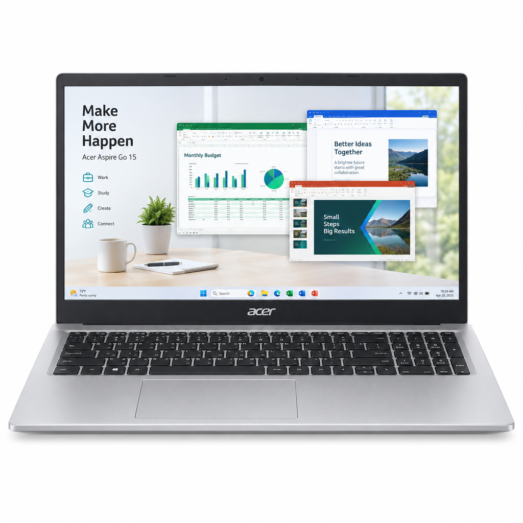 Acer Aspire Go 15 - Vista frontal pantalla Full HD