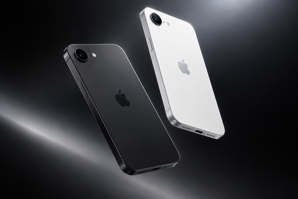 iPhone 16e - Banner Negro y Blanco