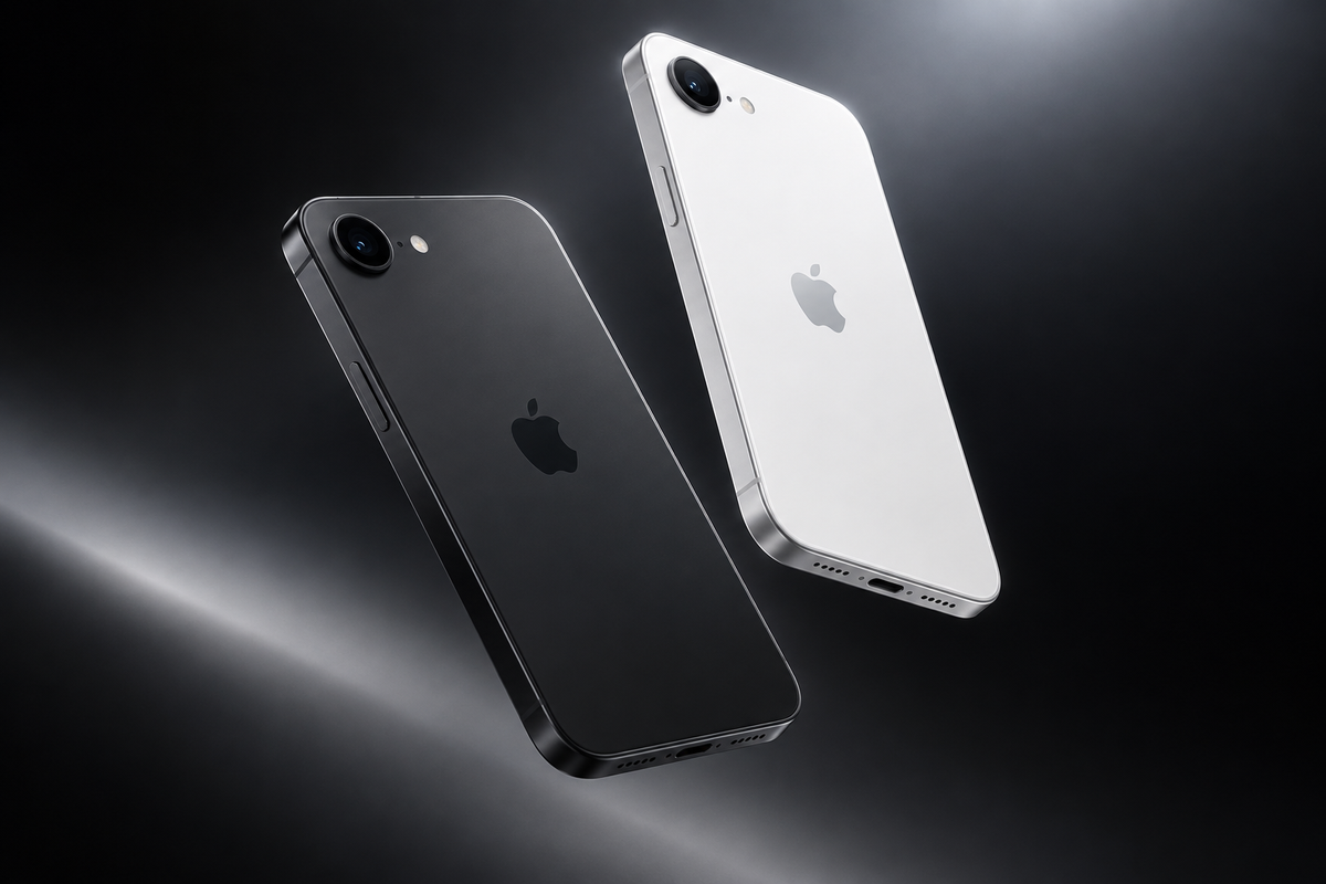 iPhone 16e - Banner Negro y Blanco