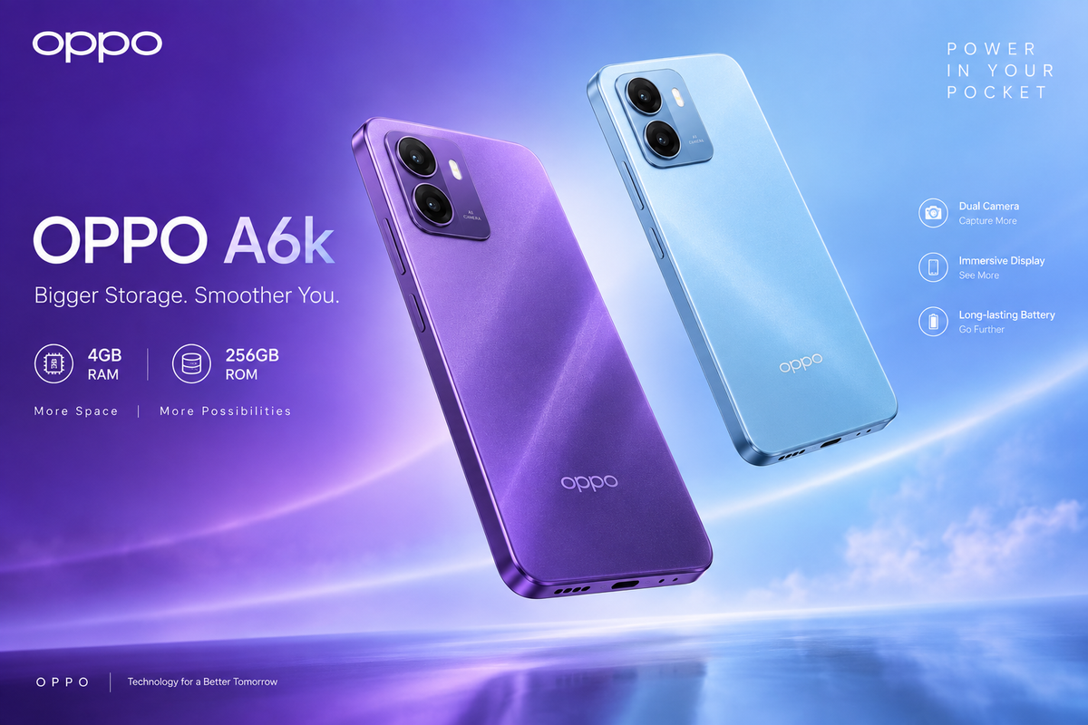 OPPO A6k - Banner Violeta y Azul